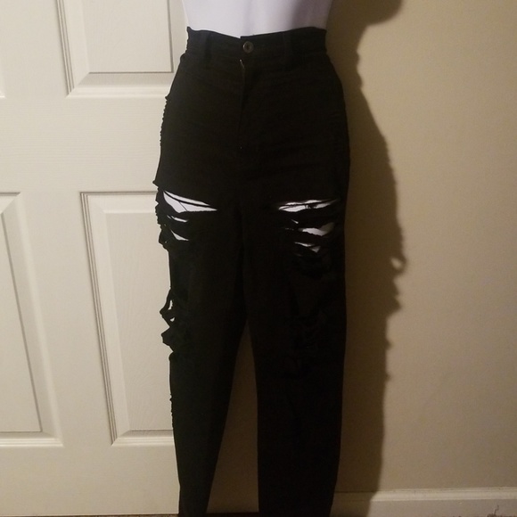 High Waisted Distressed Jeans - Picture 1 of 1